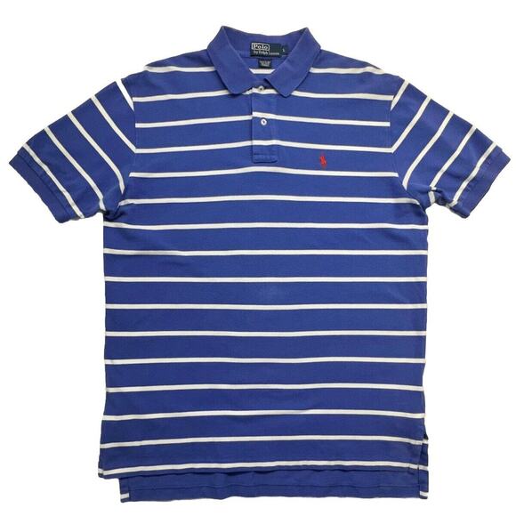Polo Ralph Lauren Other - Polo by Ralph Lauren Shirt Red Pony Mens‎ Large Medium Blue With White Stripes